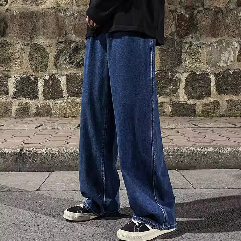 Fashion Men's Solid Color Drape Jeans