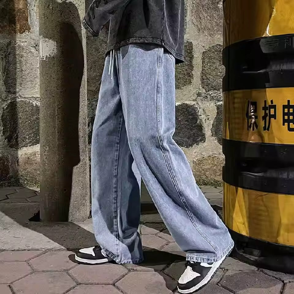 Fashion Men's Solid Color Drape Jeans