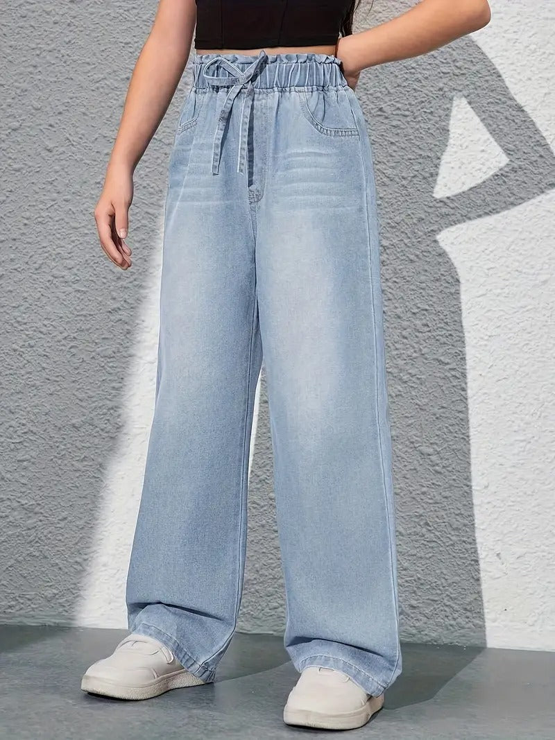 Light Blue Straight-Leg Jeans