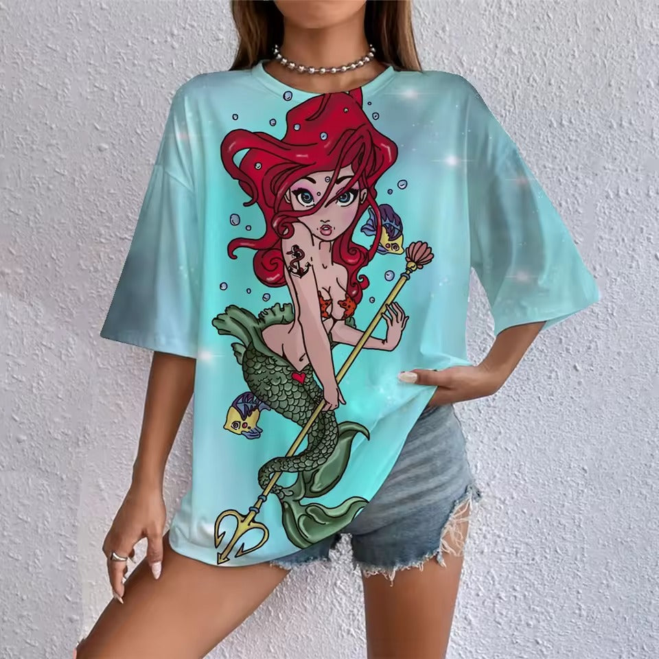 Cartoon Punk Princess Print T Shirt