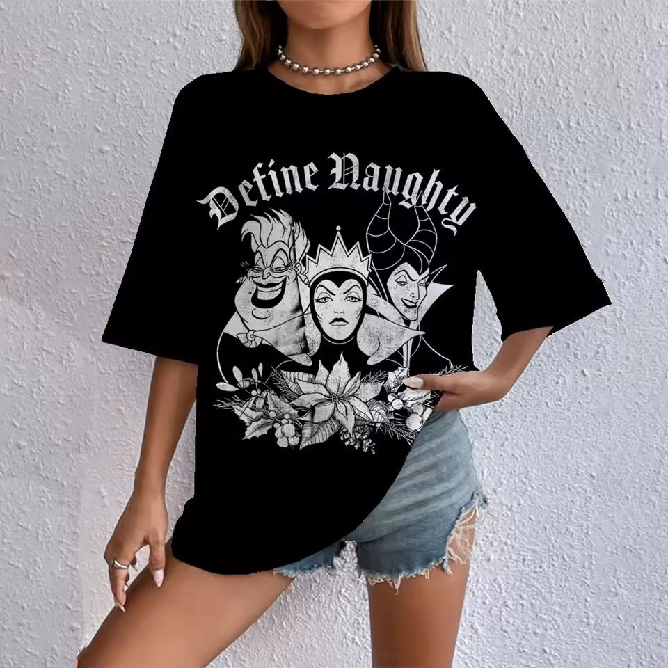Cartoon Punk Princess Print T Shirt