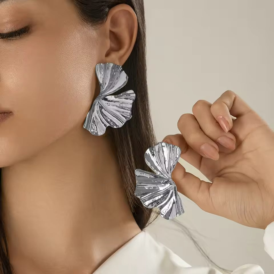 Big Maple Leaf Stud Earrings for Women