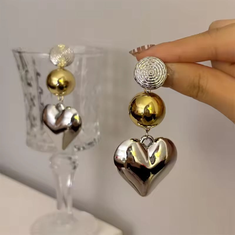 Fashion Heart Shape Pendant Earrings