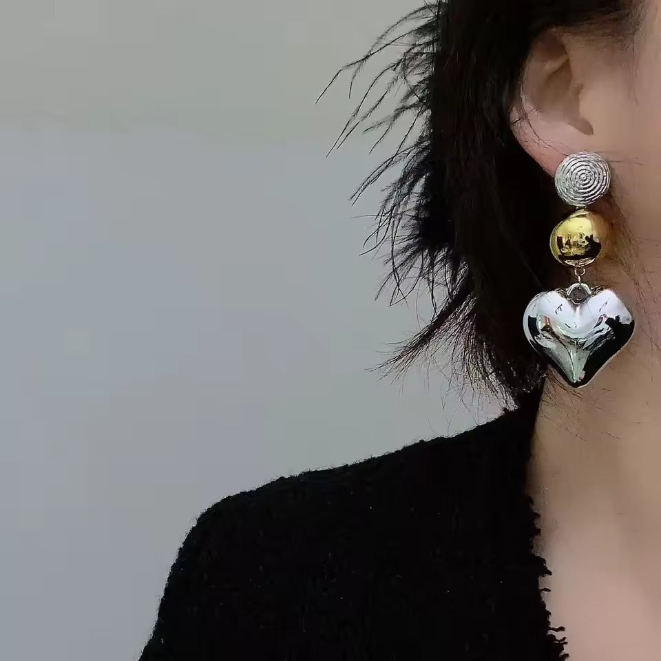 Fashion Heart Shape Pendant Earrings