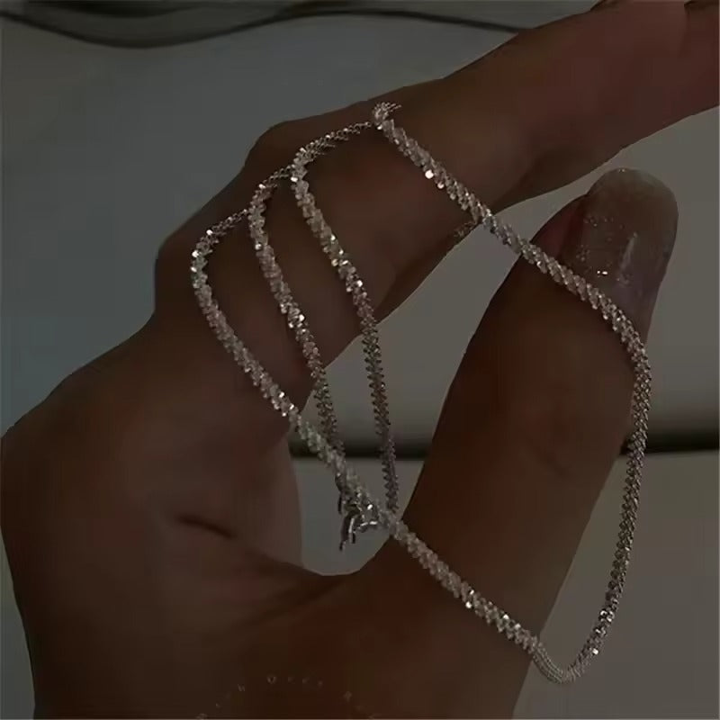 Sparkling Silver Choker Necklace