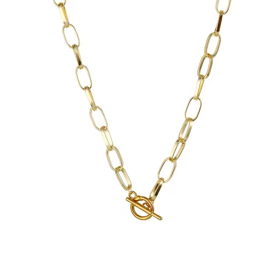 Gold Stainless Steel Thick Chain Necklace