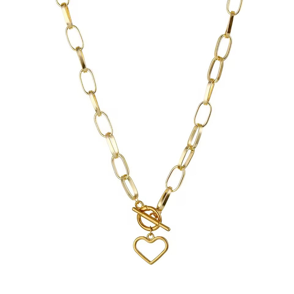 Gold Stainless Steel Thick Chain Necklace