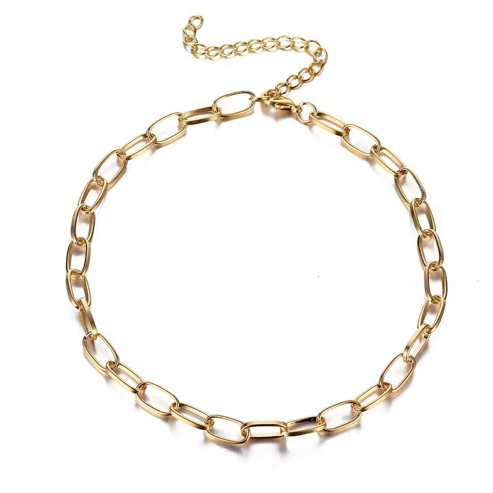 Gold Stainless Steel Thick Chain Necklace