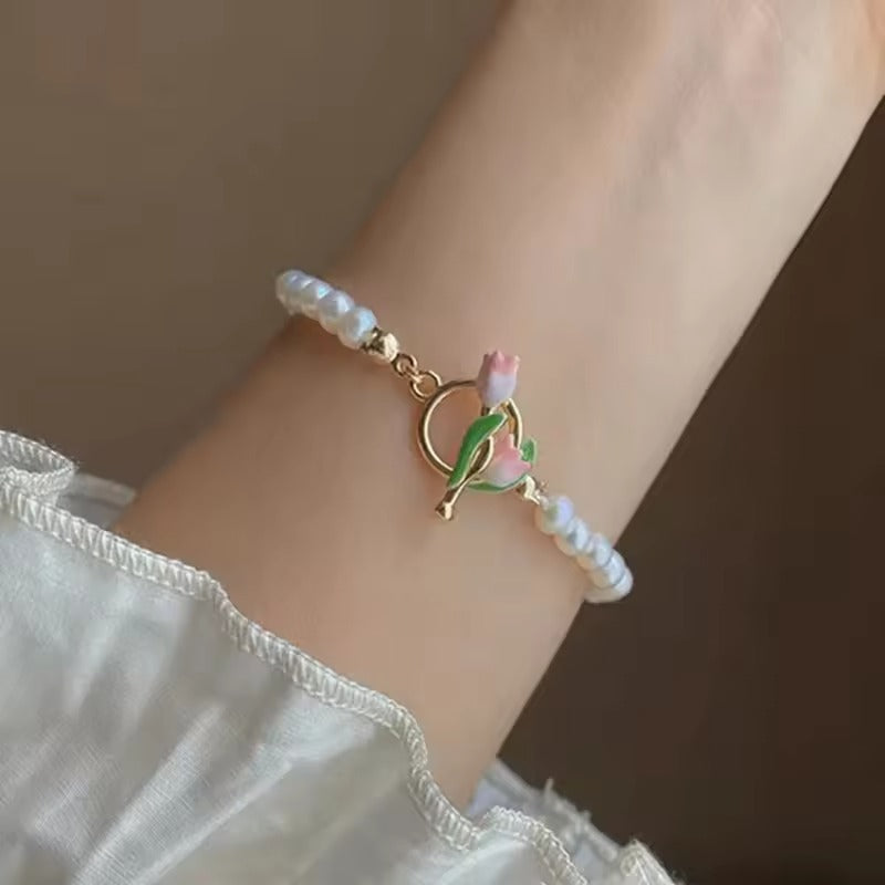 Light Luxury Tulip Flower Bracelet For Women