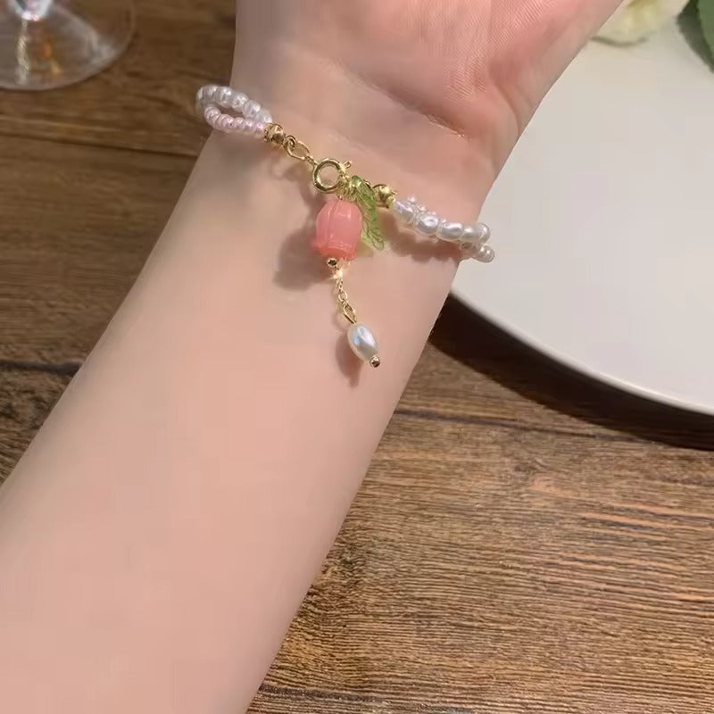 Light Luxury Tulip Flower Bracelet For Women