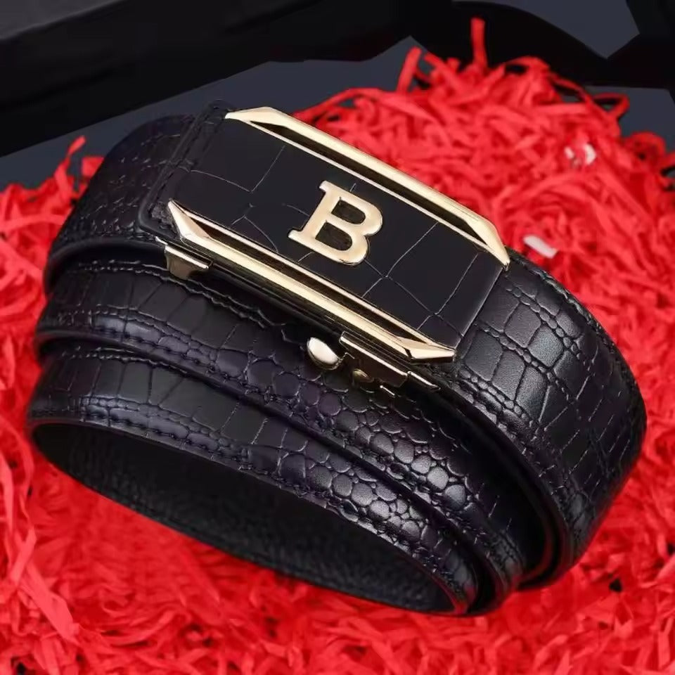 Men's Luxury Crocodile Pattern Leather Belt