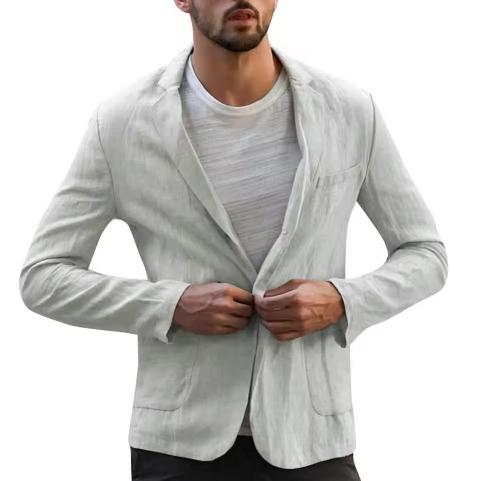 Men's Cotton Linen Slim Blazer