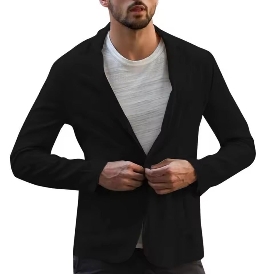 Men's Cotton Linen Slim Blazer