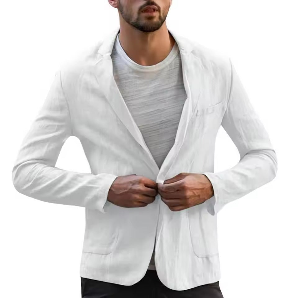 Men's Cotton Linen Slim Blazer