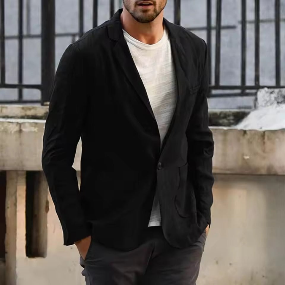 Men's Cotton Linen Slim Blazer