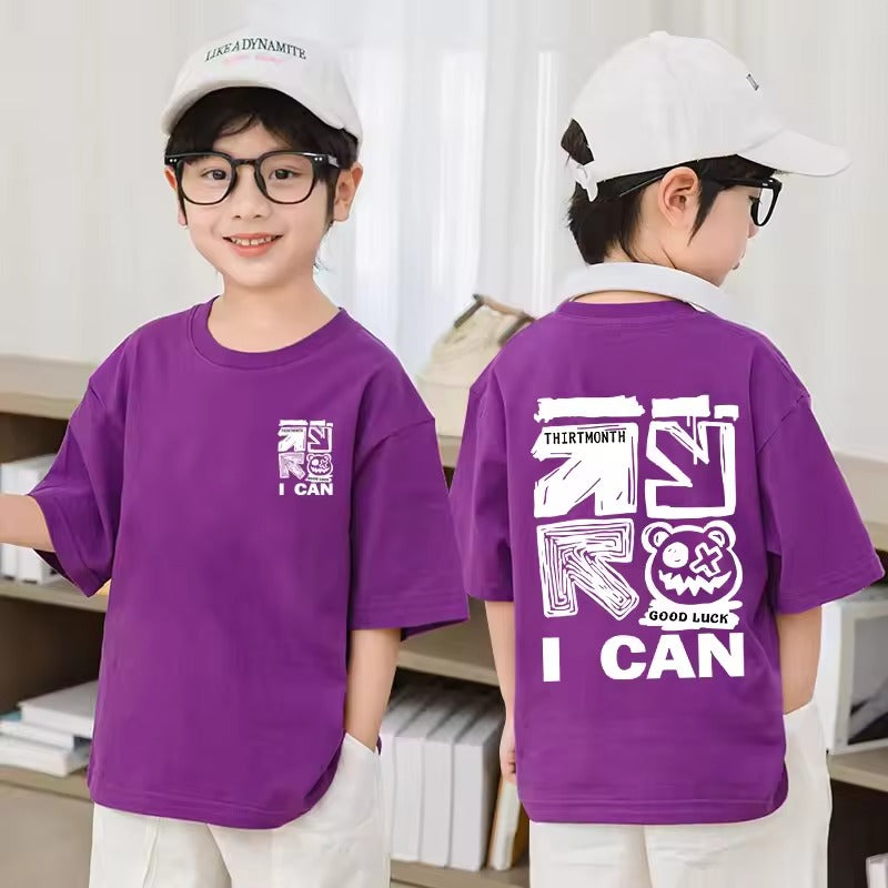 Summer Kids Clothes Boys Girls  Cartoon Print T Shirt