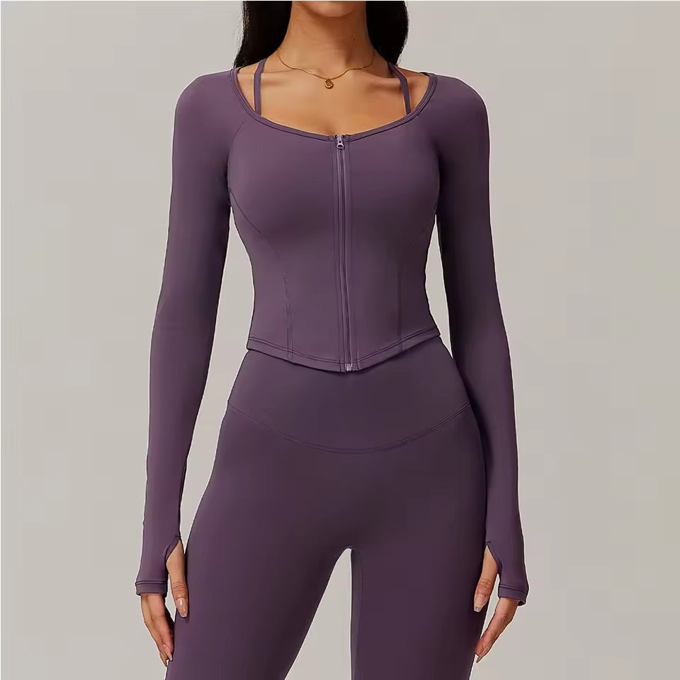Women's Zipper Long Sleeve Workout Jacket