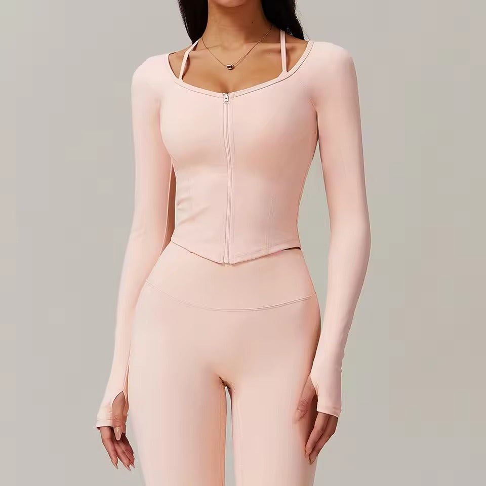 Women's Zipper Long Sleeve Workout Jacket