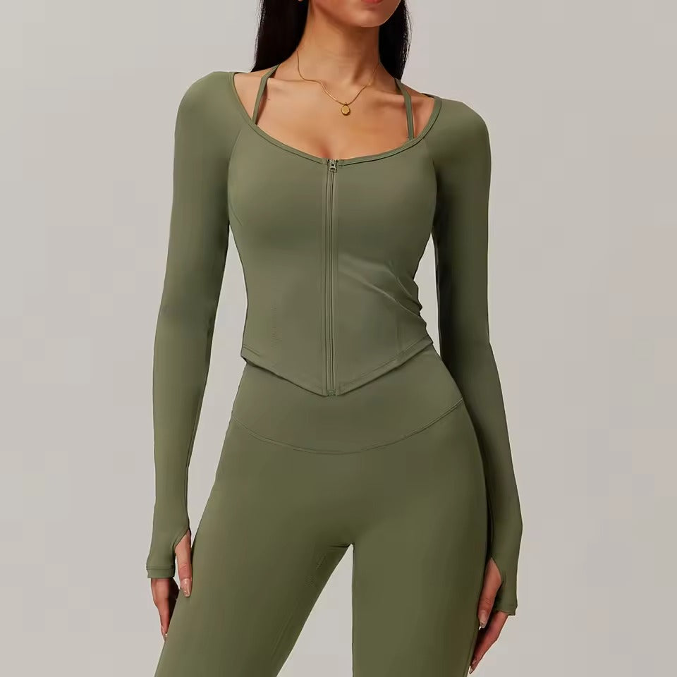 Women's Zipper Long Sleeve Workout Jacket