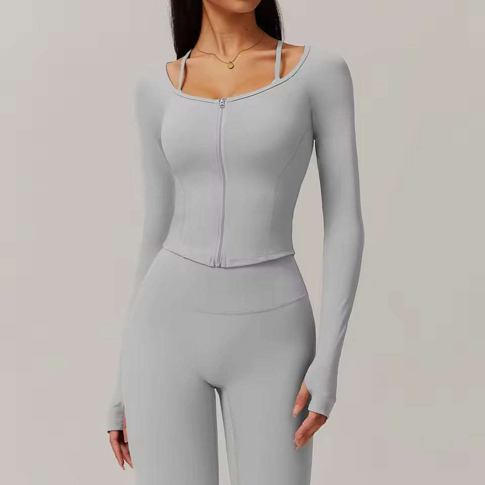 Women's Zipper Long Sleeve Workout Jacket