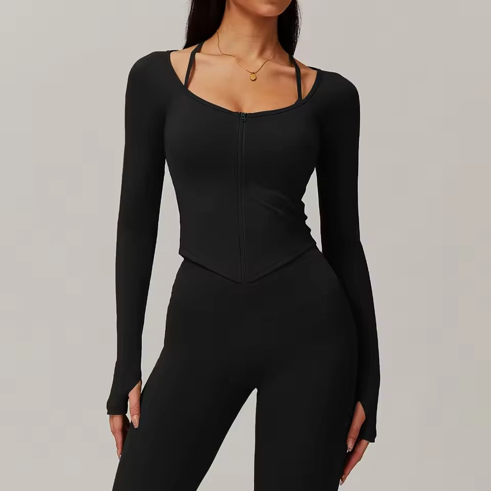 Women's Zipper Long Sleeve Workout Jacket