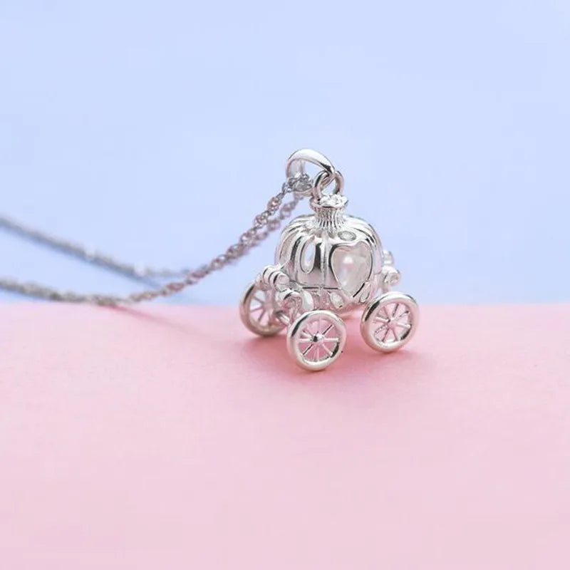 925 Sterling Silver Cinderella Pumpkin Carriage Pendant
