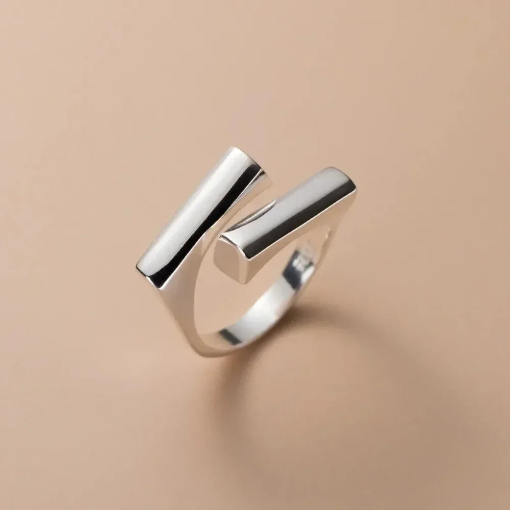 925 Sterling Silver Irregular Open Ring for Women
