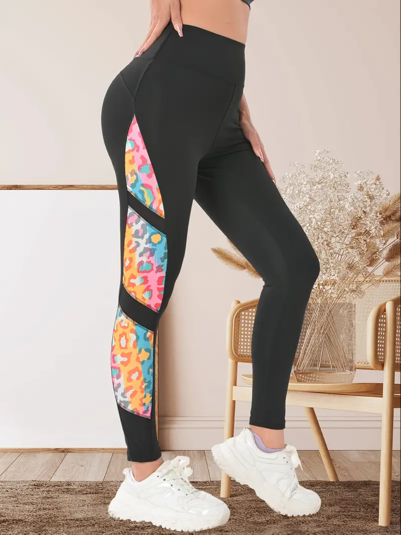 High-Waisted Leopard Print Yoga Leggings