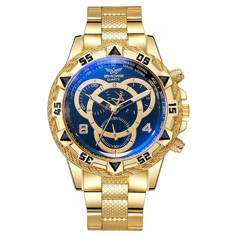 Men's Fashionable and Handsome Stainless Steel Business Quartz Watch
