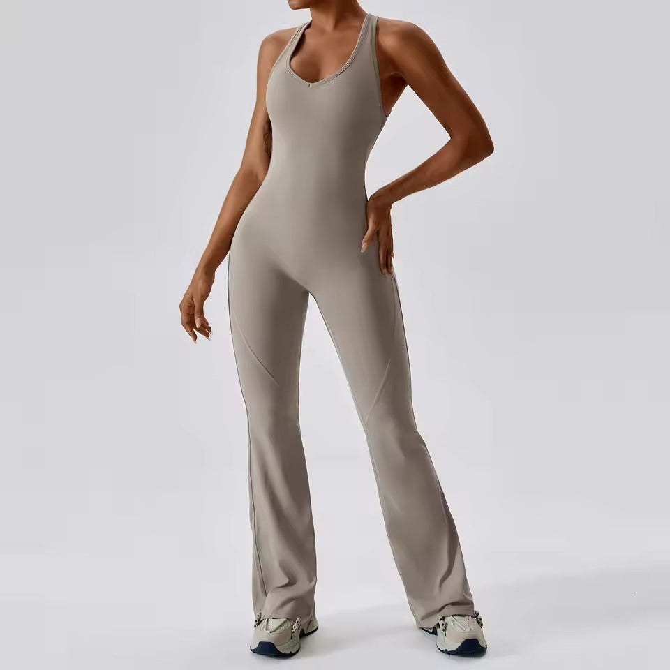 Solid One-Piece Yoga Jumpsuit