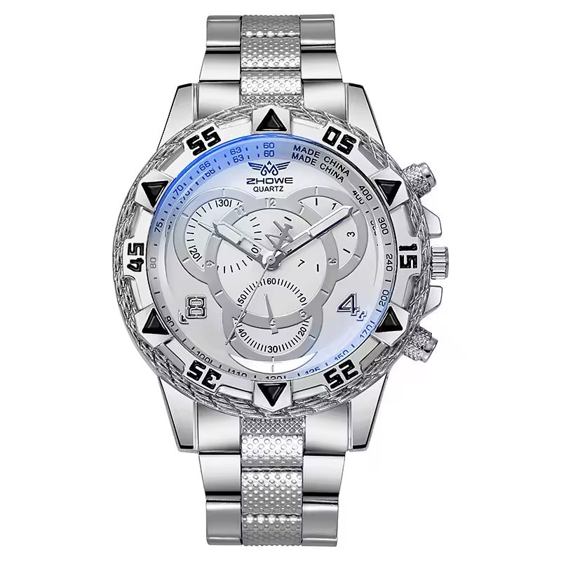 Men's Fashionable and Handsome Stainless Steel Business Quartz Watch