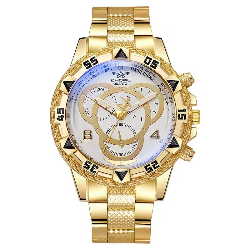 Men's Fashionable and Handsome Stainless Steel Business Quartz Watch