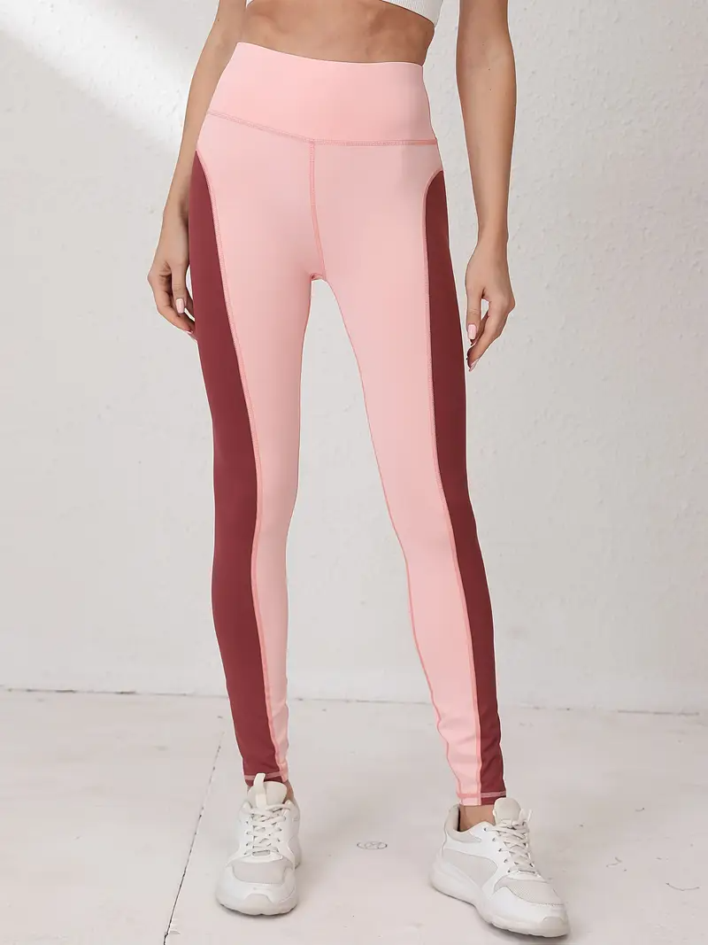 High-Waisted Seamless Color Block Leggings