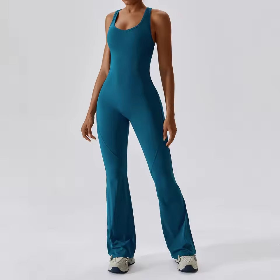 Solid One-Piece Yoga Jumpsuit