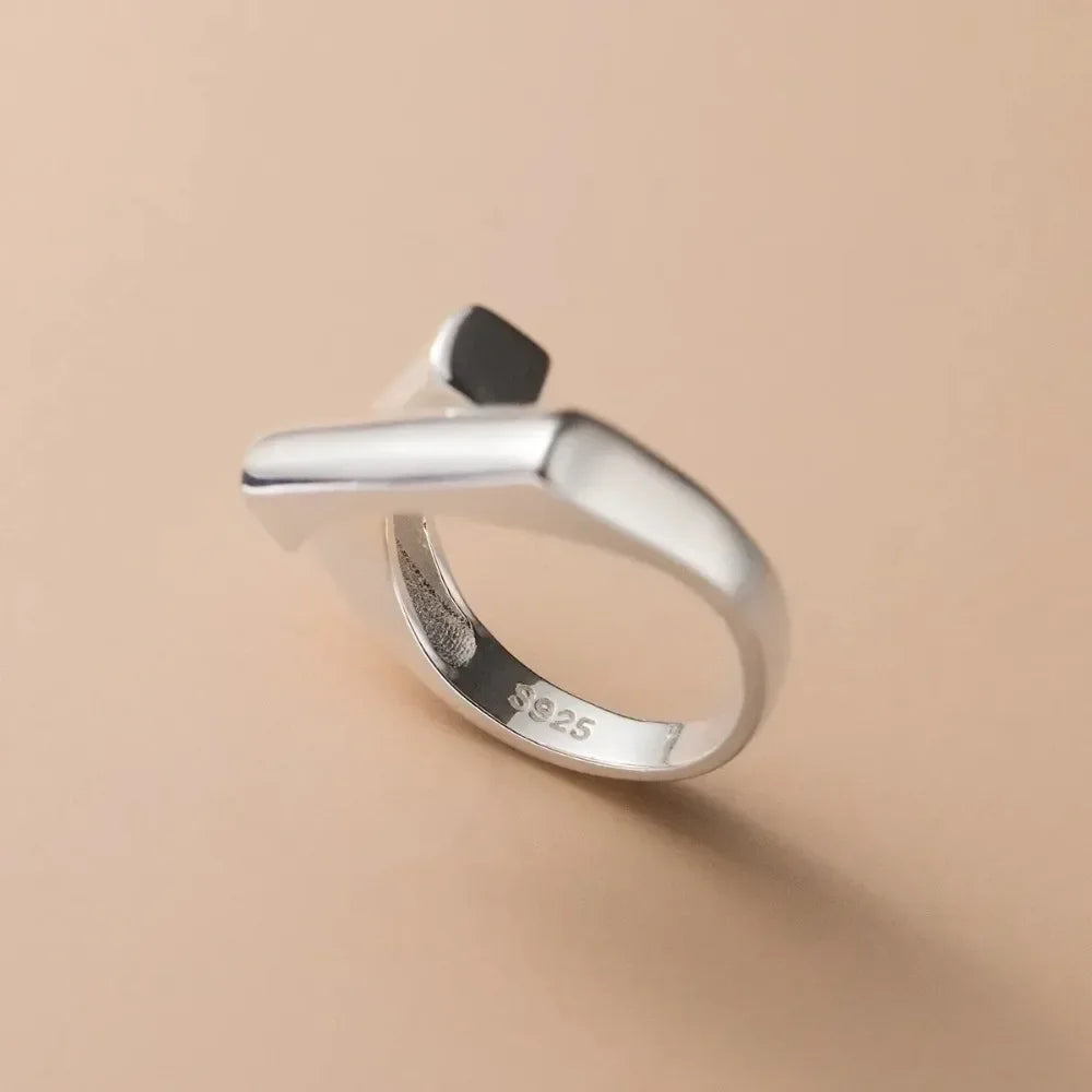 925 Sterling Silver Irregular Open Ring for Women