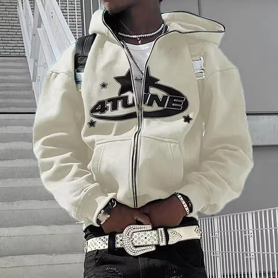 Y2K Zip-Up Hoodie Cardigan