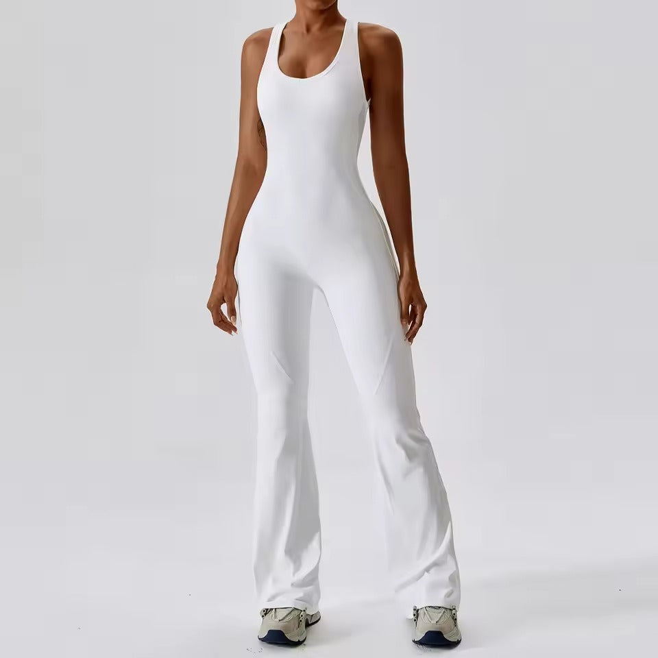 Solid One-Piece Yoga Jumpsuit