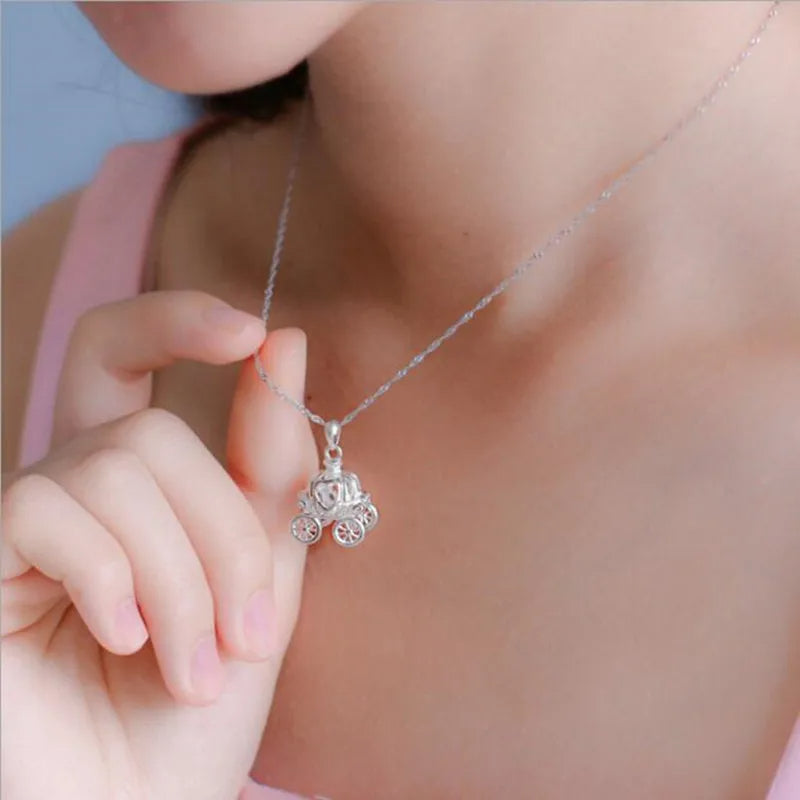 925 Sterling Silver Cinderella Pumpkin Carriage Pendant