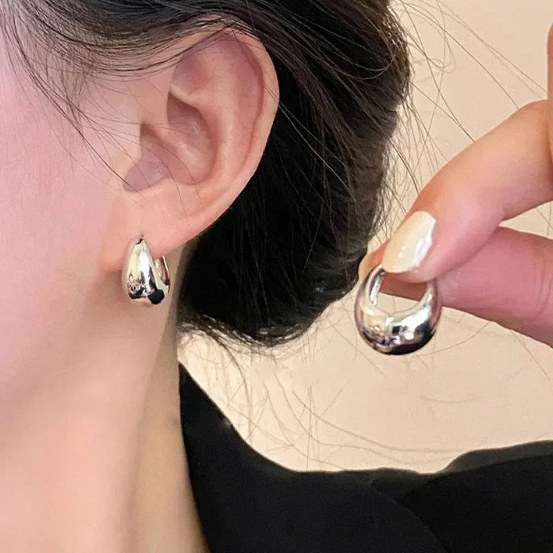 925 Sterling Silver Vintage Hoop Earrings