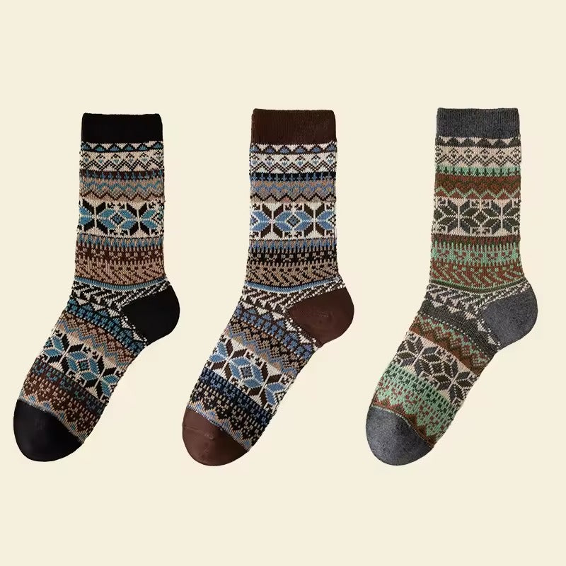 3 Pairs Men's Funky Pattern Crew Socks