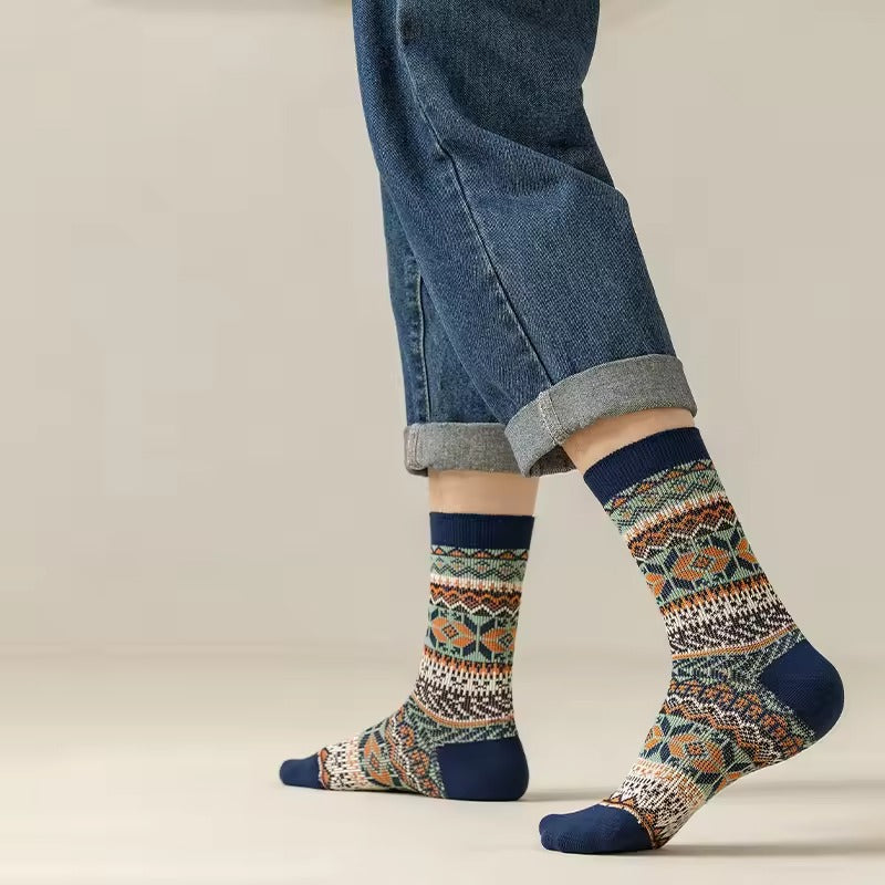 3 Pairs Men's Funky Pattern Crew Socks