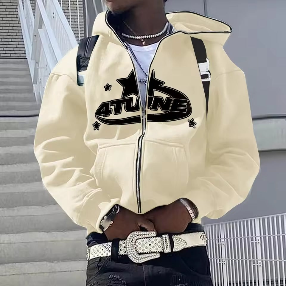 Y2K Zip-Up Hoodie Cardigan