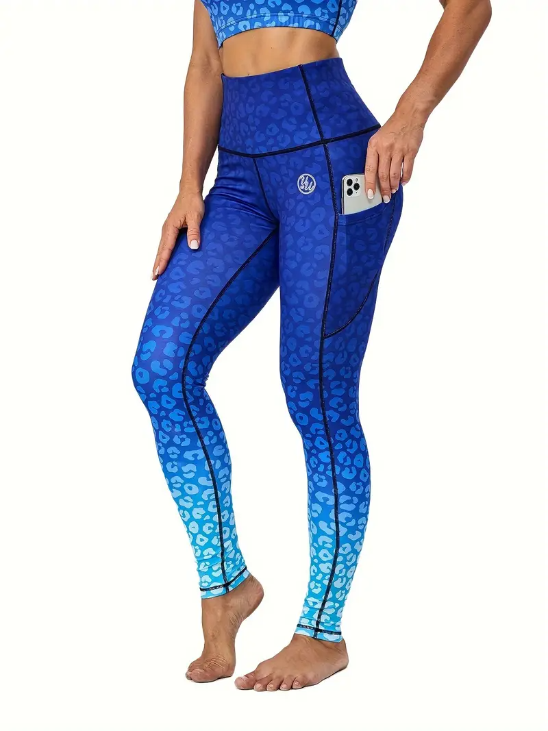 High-Waisted Printed Yoga Leggings with Pockets