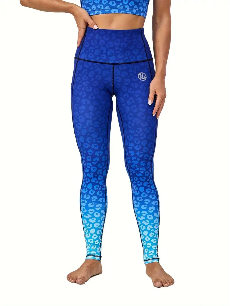 High-Waisted Printed Yoga Leggings with Pockets