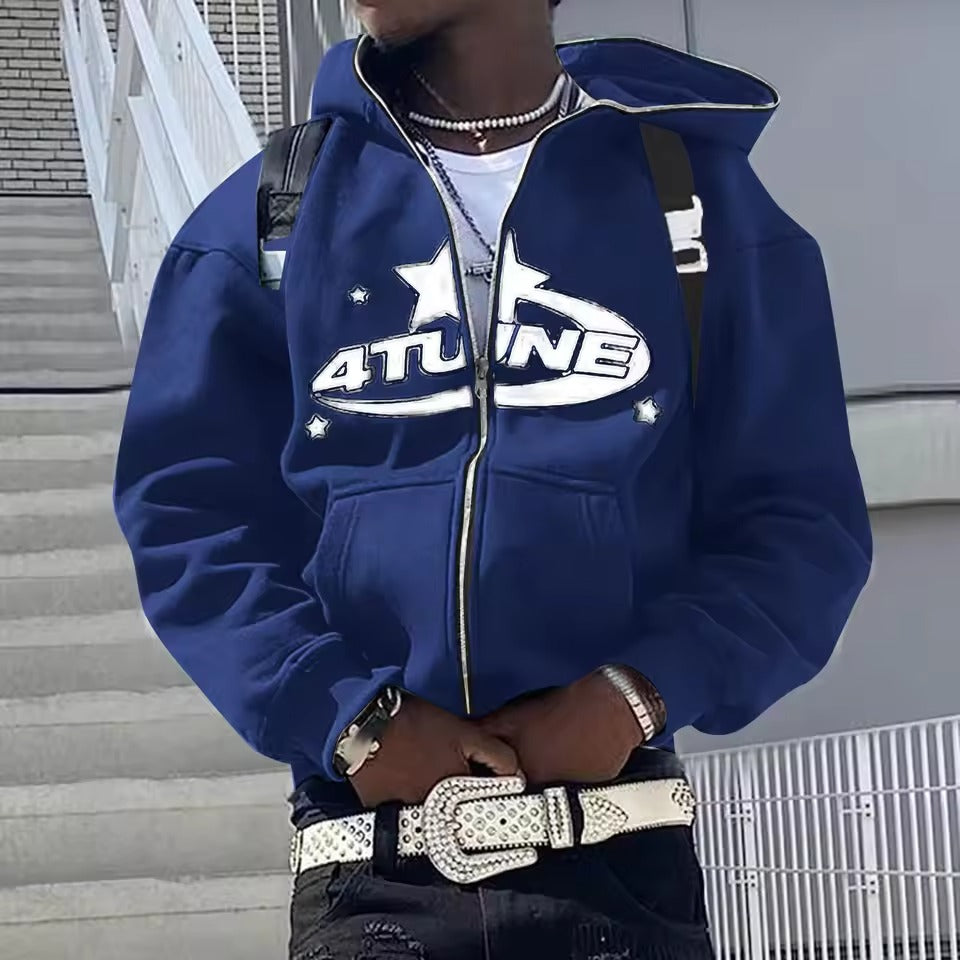 Y2K Zip-Up Hoodie Cardigan