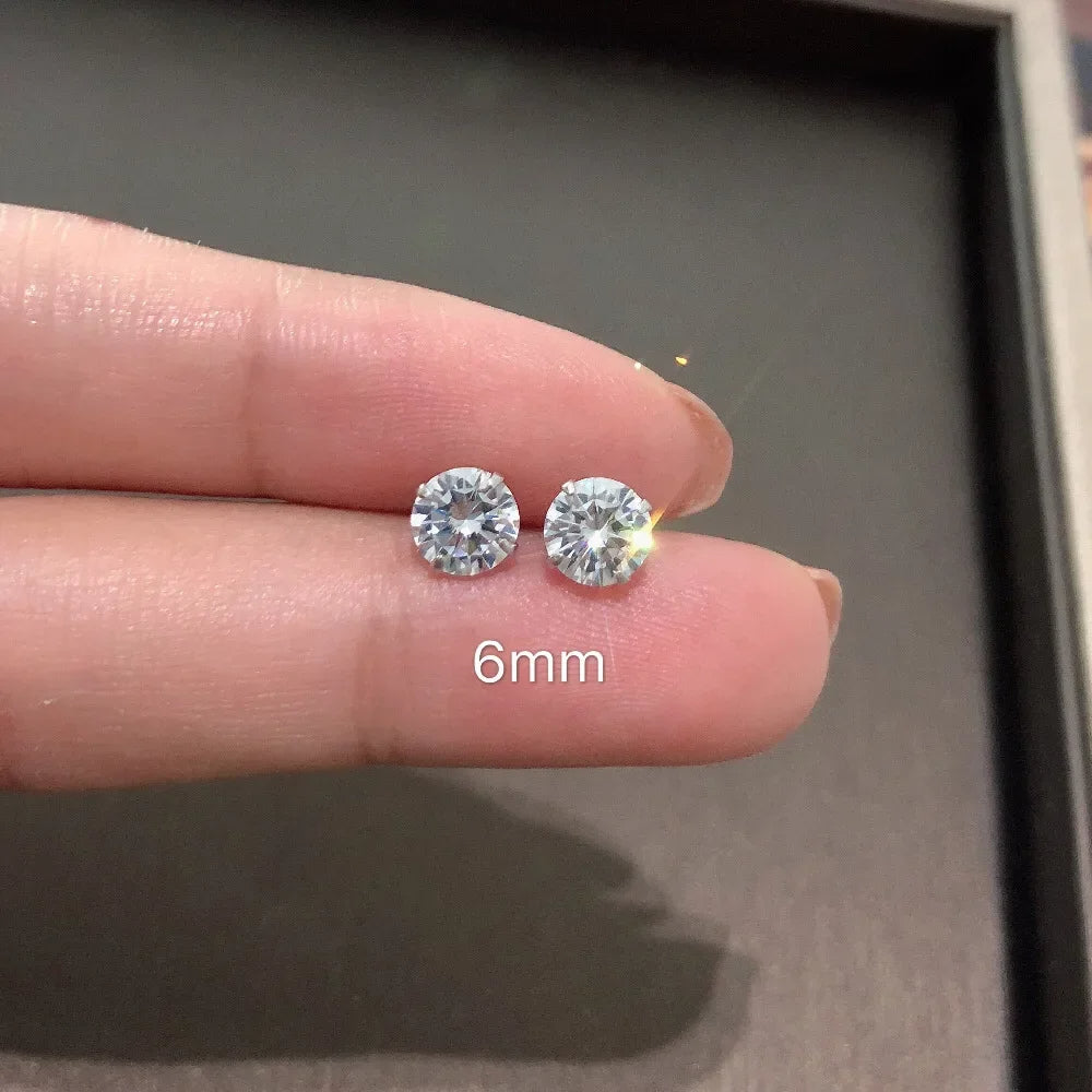 925 Sterling Silver Tiny Crystal Stud Earrings