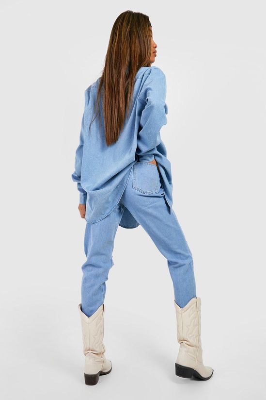 Basics High Waisted Ripped Mom Jeans