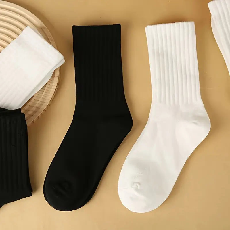 5 Pairs of Anti-Odor Men's Solid Crew Socks,