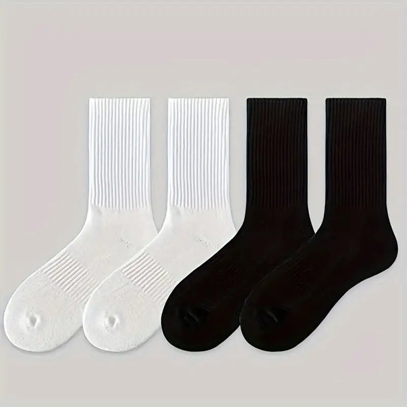 5 Pairs of Anti-Odor Men's Solid Crew Socks,