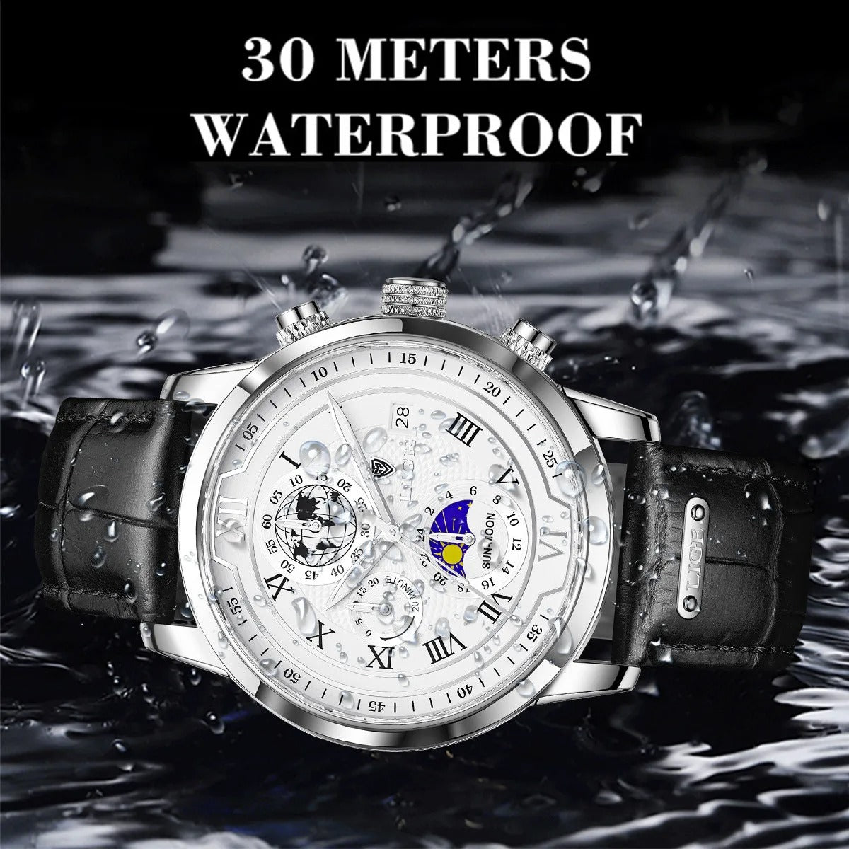 Fashion Leather Men's Chronograph Watch